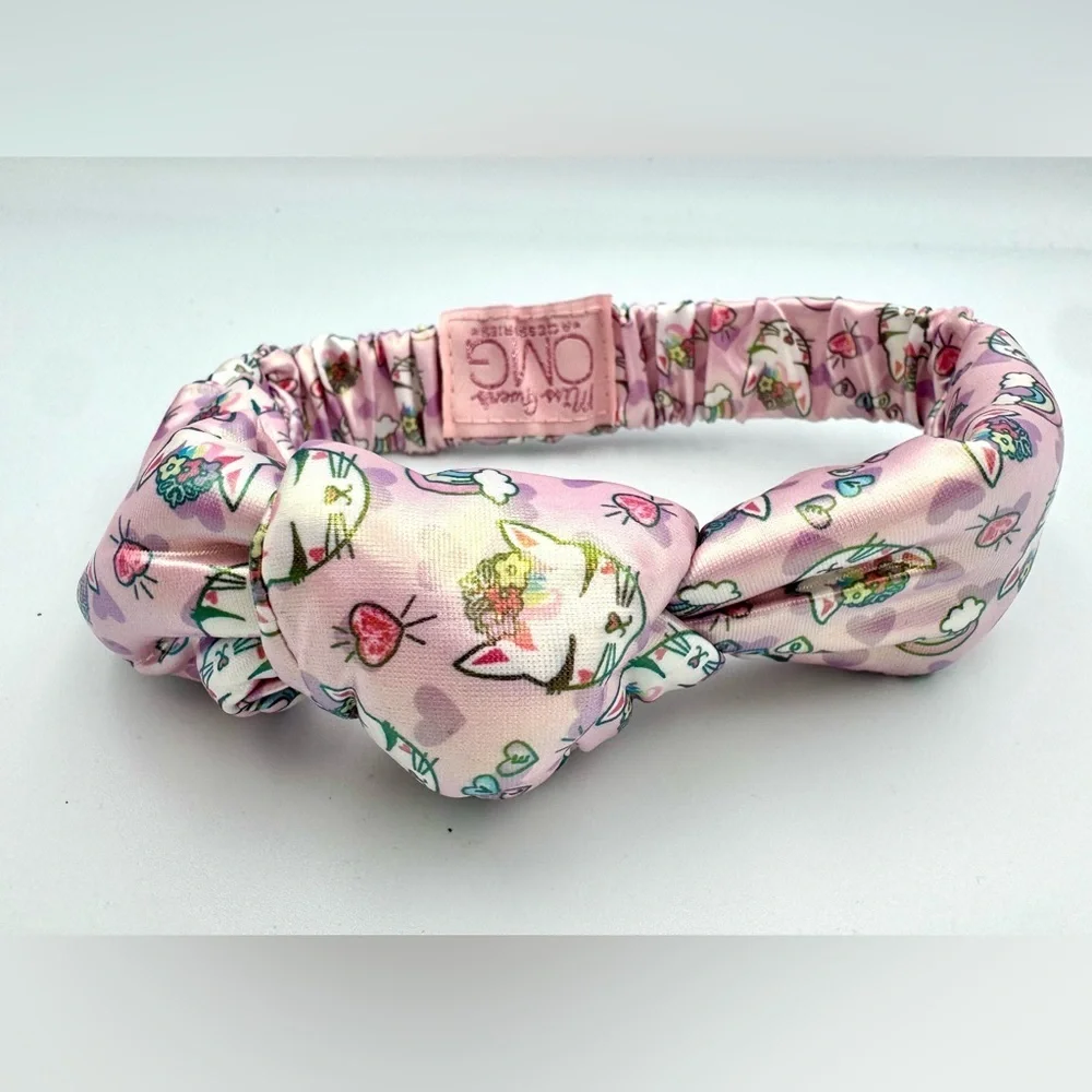 Pink Cat Print Headband